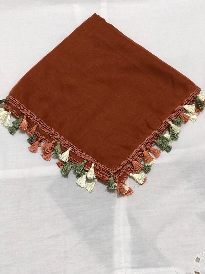 Püsküllü Bohem Kadın Eşarp - Görsel 2