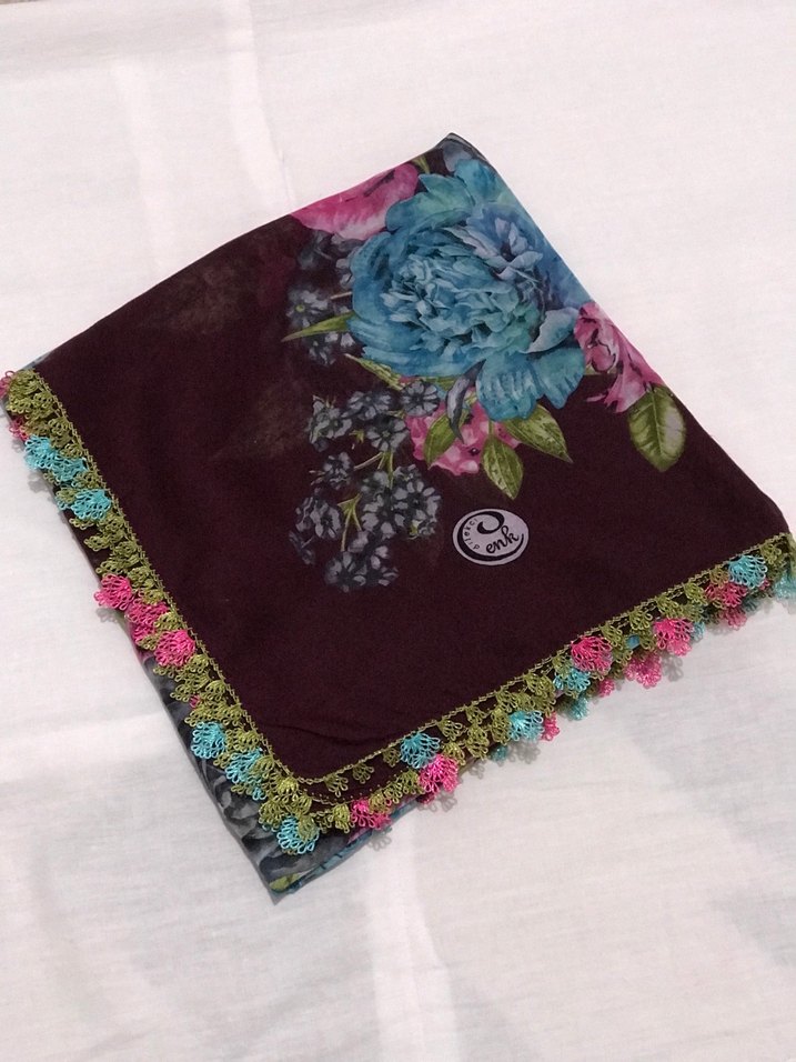 Çeyizlik Eşarp iğne oyası - Görsel 2