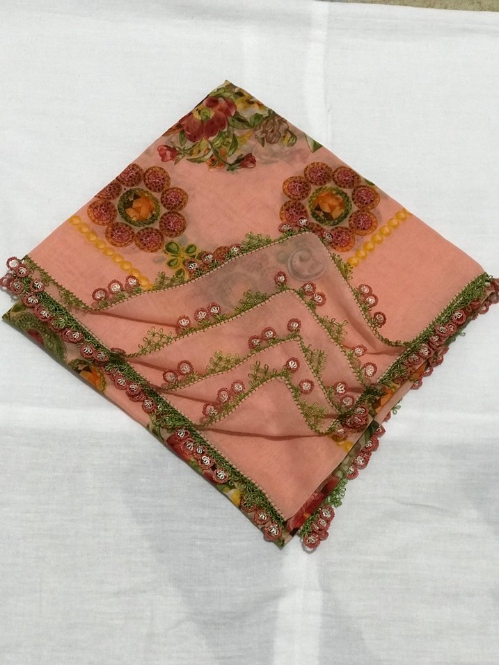 Çeyizlik Eşarp iğne oyası - Görsel 3