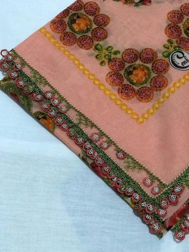 Çeyizlik Eşarp iğne oyası - Görsel 2