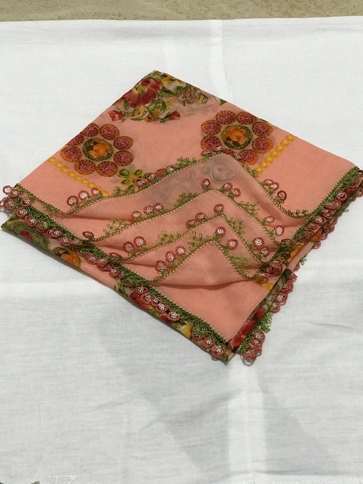 Çeyizlik Eşarp iğne oyası - Görsel 5