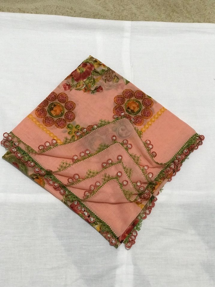 Çeyizlik Eşarp iğne oyası - Görsel 4