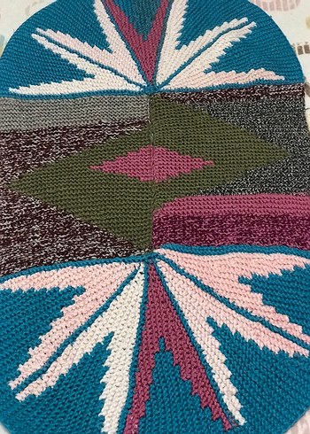 Nakışlı Çok Renkli Oval Halı - Görsel 3