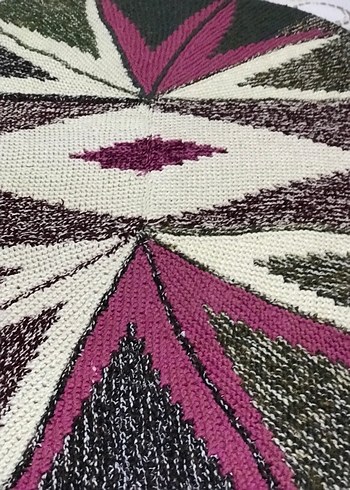 Bohem Tarz Çok Renkli İşlemeli Halı - Görsel 6