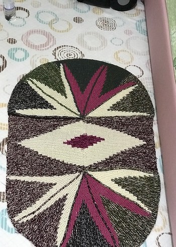 Bohem Tarz Çok Renkli İşlemeli Halı - Görsel 2