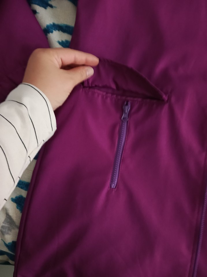 Mor Midi Boy Kadın Yağmurluk Kapüşonlu - Görsel 2