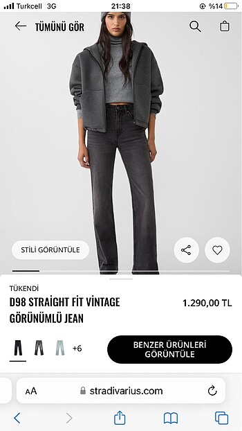 ORJ STRADİVARİUS FİT VİNTAGE GÖRÜNÜMLÜ JEAN