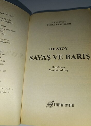  Beden Renk TOLSTOY - SAVAŞ VE BARIŞ 