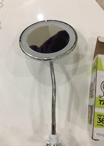  Beden Beyaz LED Işıklı 17 cm Döner Makyaj Aynası