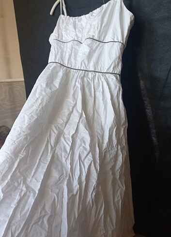 Standart Beden Beden beyaz Renk Kız çocuğu elbisesi 