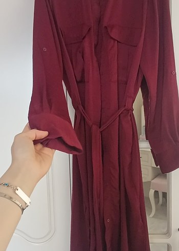 42 Beden Bordo Uzun Kadın gömlek tunik