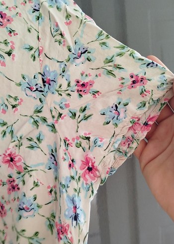xl Beden çeşitli Renk Düğmeli, Kısa Kollu, Çiçek Desenli Kadın Gömlek