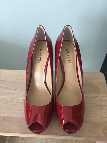 Nine West Bordo Platform Topuklu Nine West Rugan Ayakkabı