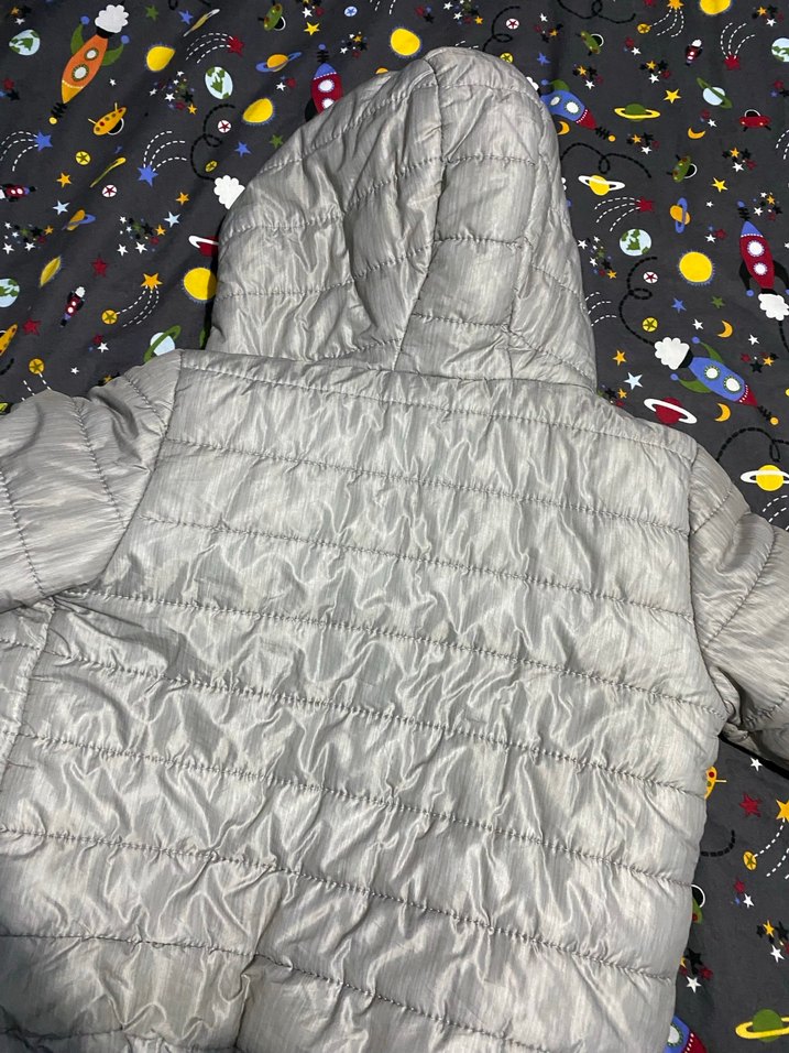 Gri Fermuarlı Erkek Çocuk Kapüşonlu Mont - Görsel 4