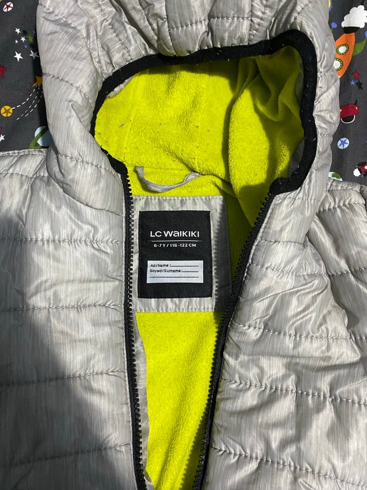 Gri Fermuarlı Erkek Çocuk Kapüşonlu Mont - Görsel 2