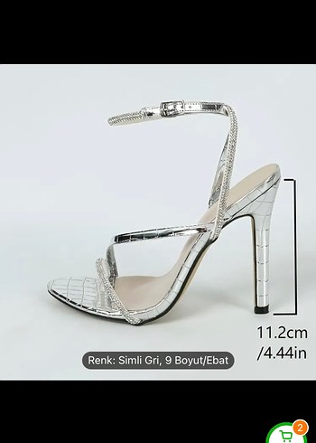 Aldo Simli Gri Yılan Desenli Stiletto Topuklu