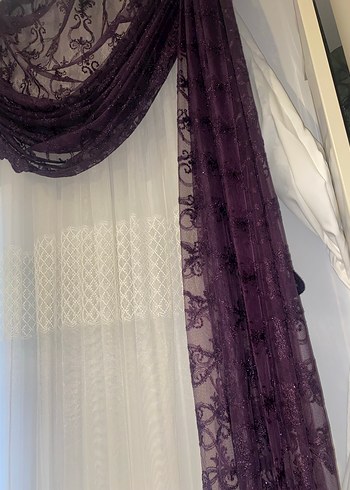 Mor güpür simli perde - Görsel 2