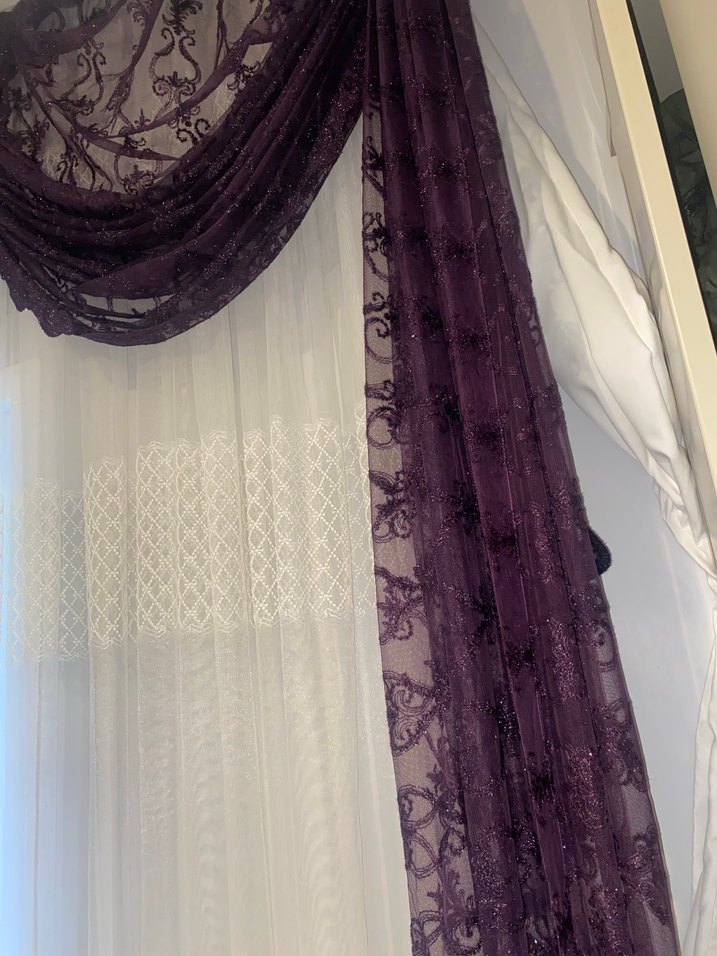 Mor güpür simli perde - Görsel 2