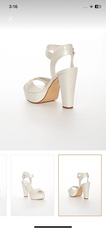 Platformlu gelin ayakkabisi - Görsel 5