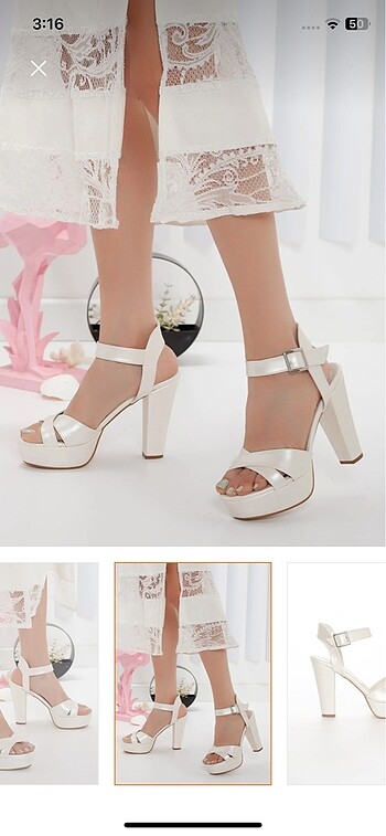 Platformlu gelin ayakkabisi - Görsel 2