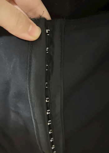 Parlak Siyah Midi hemşire Korsesi - Görsel 4