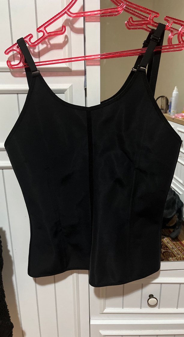 Parlak Siyah Midi hemşire Korsesi - Görsel 2