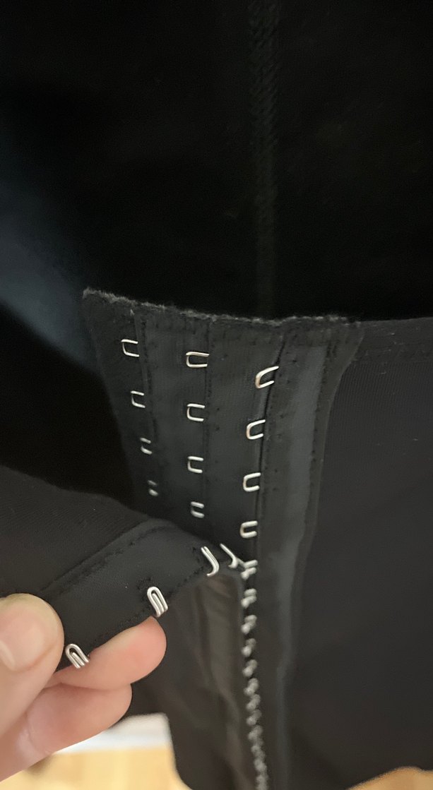 Parlak Siyah Midi hemşire Korsesi - Görsel 5