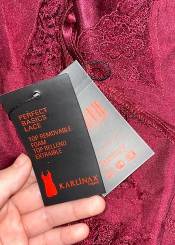 Bordo Kadın Saten Pijama Takımı, Uzun Kollu - Görsel 18