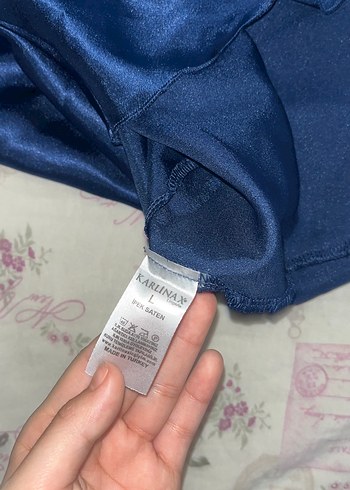 Uzun Kollu Koyu Mavi Gotik Kadın Gecelik - Görsel 7