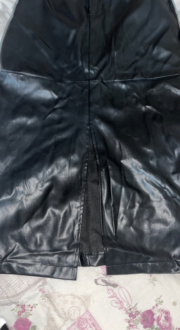 Siyah Deri Uzun Kadın Etek - Görsel 2