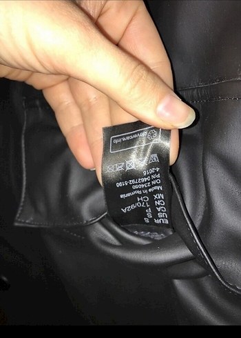 Siyah Deri Midi Boy Kadın Ceket - Görsel 4