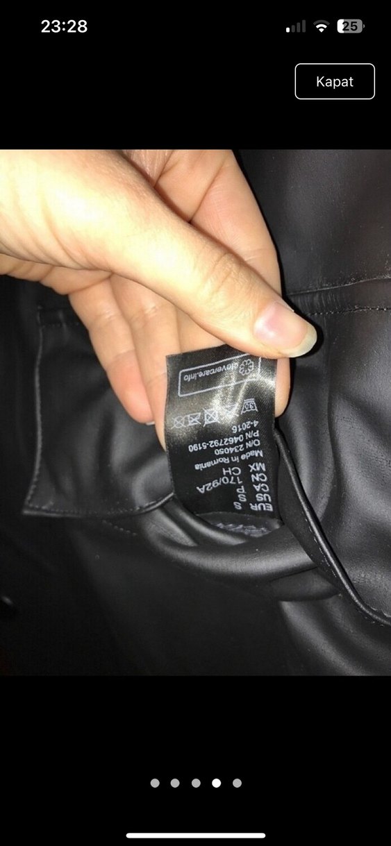 Siyah Deri Midi Boy Kadın Ceket - Görsel 4