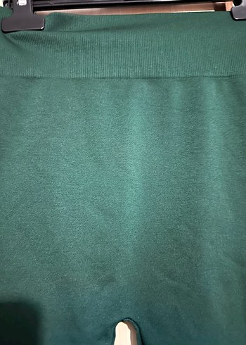 Kadın Koyu Yeşil Yüksek Bel Midi Şort - Görsel 2