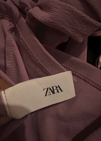 Zara lila Kısa V Yaka Mini Elbise - Görsel 8