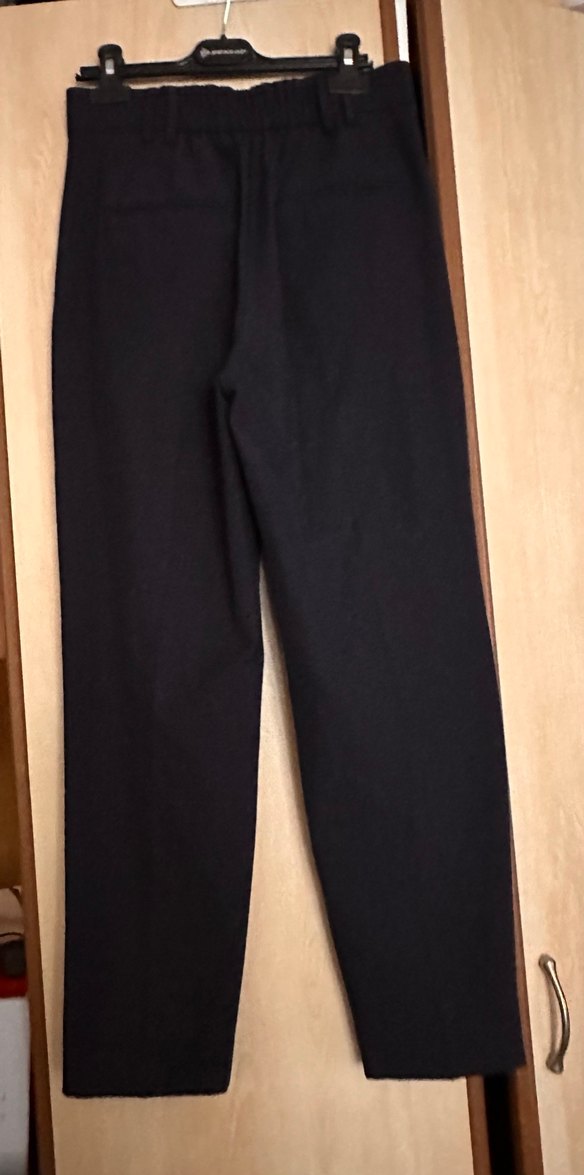 Zara Lacivert Pilili Uzun Kumaş Pantolon - Görsel 4