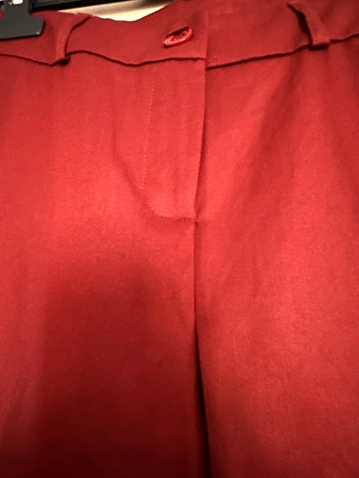 Bordo Kadın Midi Kumaş Pantolon - Görsel 2