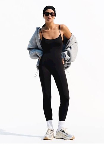 Bershka siyah tulum - Görsel 11