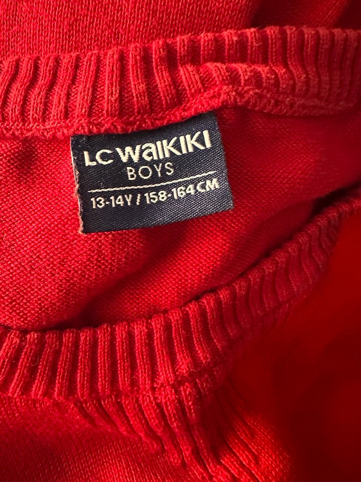 Kırmızı erkek Kazak - Görsel 3