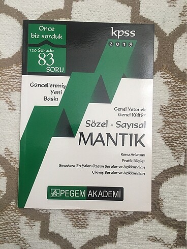 Kpss sözel-sayısal mantık pegem akademi kitap