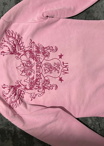 Kızlar için fermuarlı baskılı uzun kollu sweatshirt