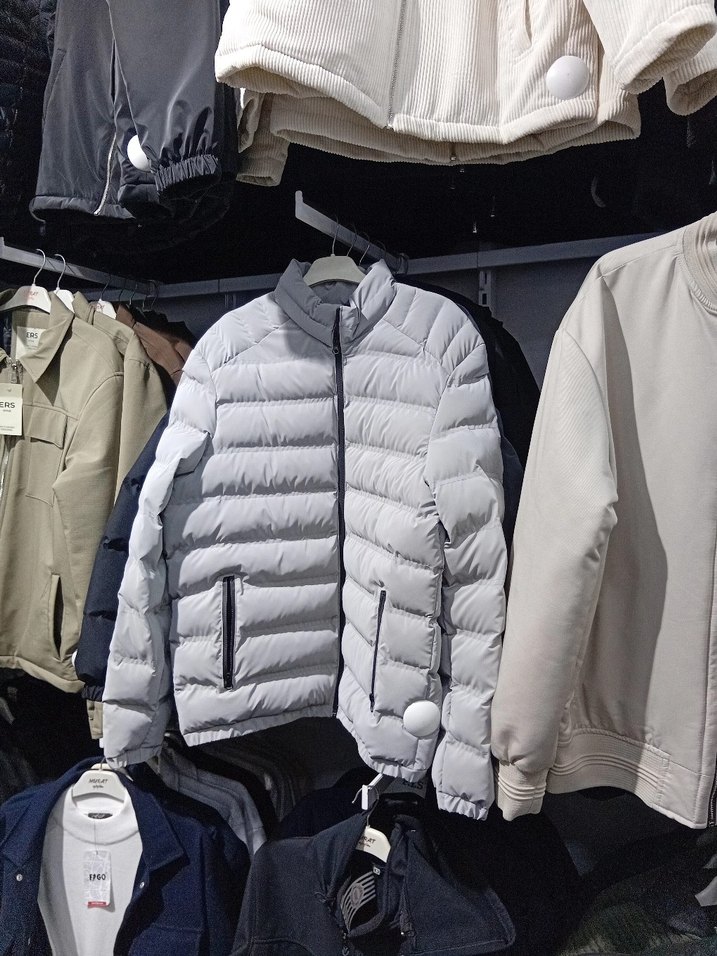 Gri Düğmeli Sokak Stili Erkek Mont - Görsel 2