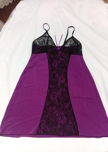 Mor Gotik Midi Strappy Gecelik