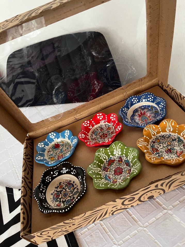 Renkli Çini Desenli El Yapımı Kase Seti - Görsel 2