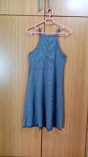 xs Beden gri Renk Askılı elbise