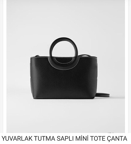 Zara Yuvarlak tutma saplı tote çanta