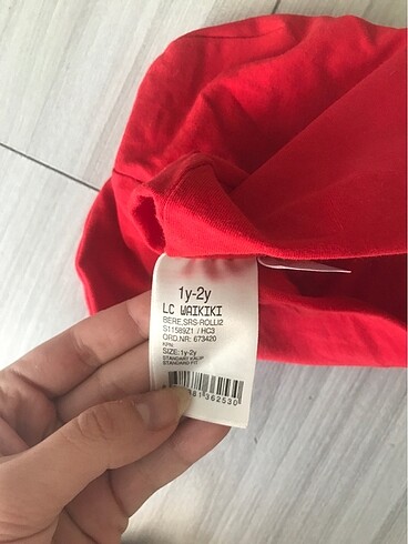 1-2 Yaş, 19 cm Beden kırmızı Renk Çocuk şapka
