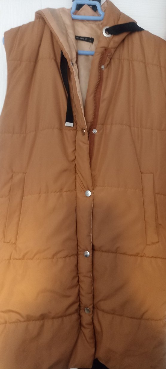 Düğmeli Kahverengi Kadın Şişme Yelek - Görsel 2