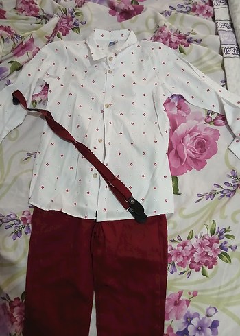 Burgundy Bağlamalı Çocuk Kemer 8 yaş likrasız
