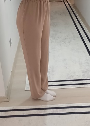 Bej Midi Kadın Kumaş Pantolon