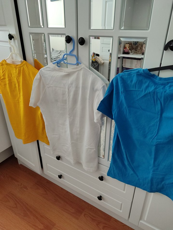 Sarı Baskılı Pamuklu Erkek Tişört - Görsel 2